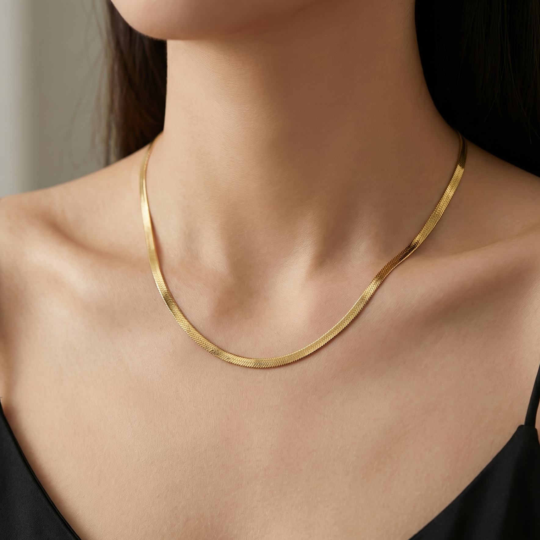 3mm Flat Snake Chain Necklace — Versatile Unisex Style